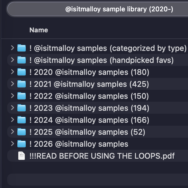 all samples folder by malloy